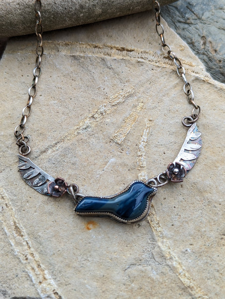 Sieben Blue Agate Bird necklace