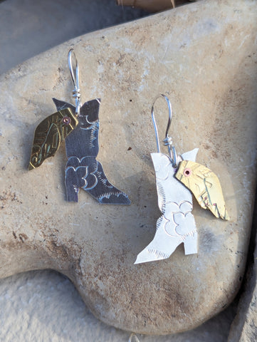 Winged Boots Earrings
