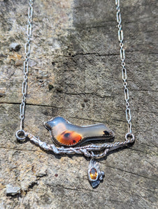 Montana Agate Bird Necklace