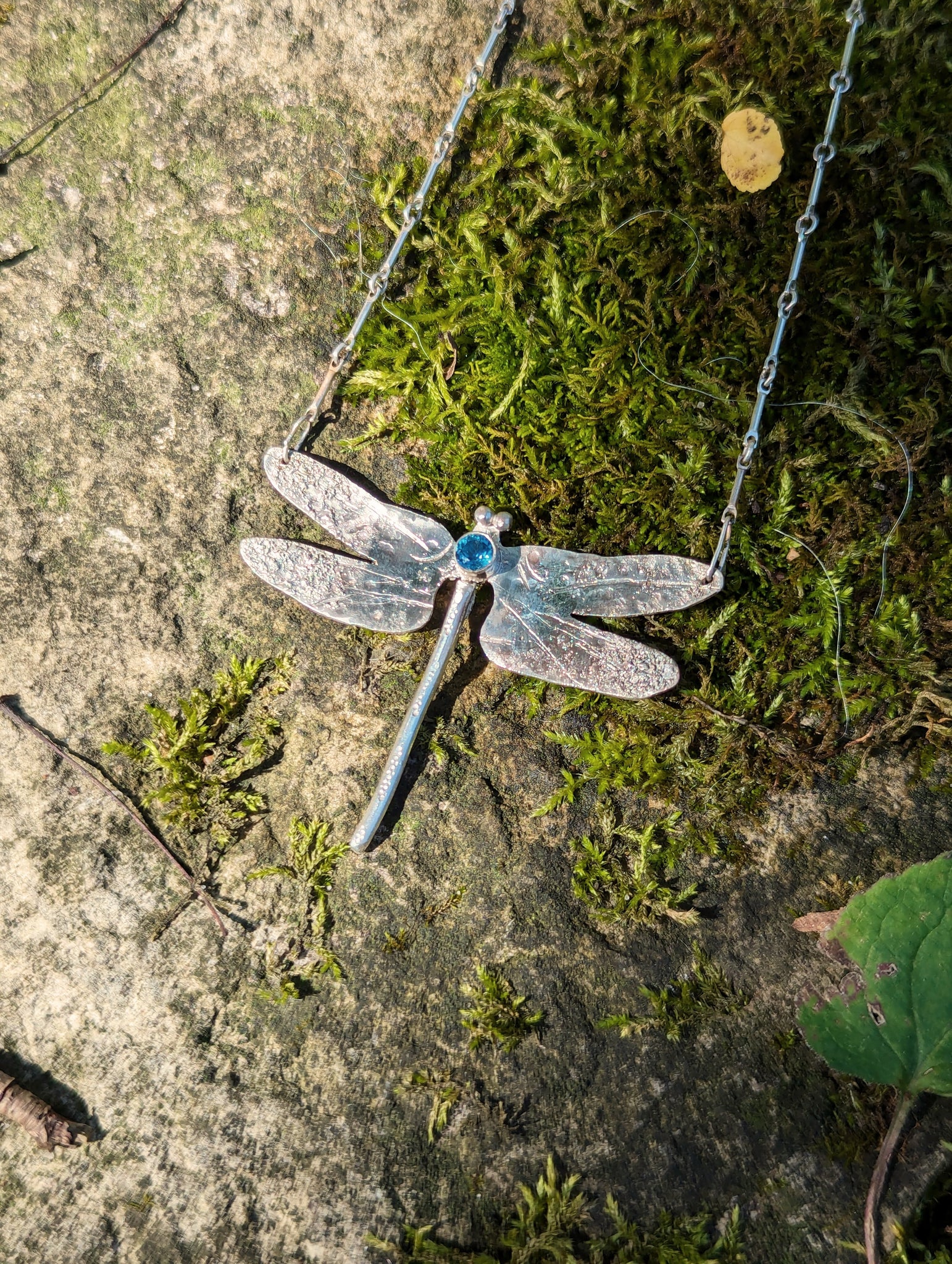 Dragonfly with London Blue Topaz Necklace