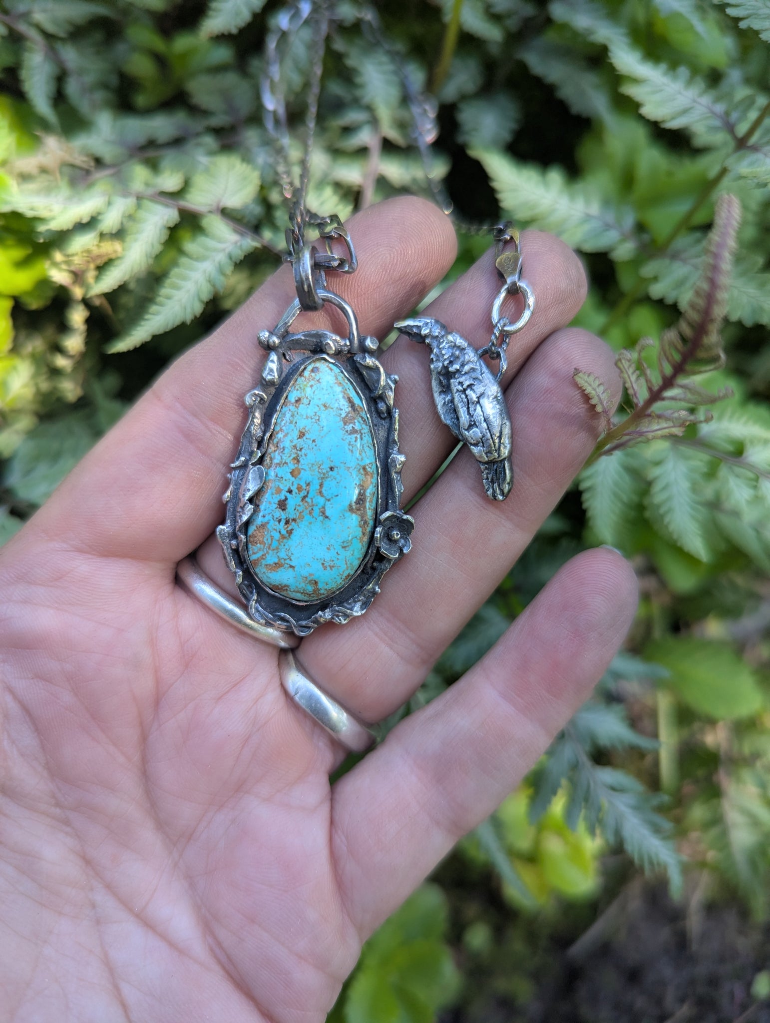Turquoise with Twisted Vine  Shadow box