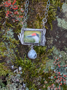 Crane with White Buffalo Necklace