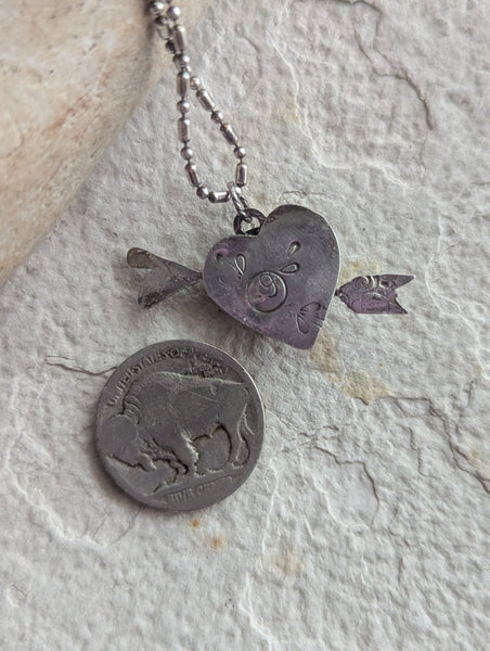 Pierced Heart with Lips Necklace