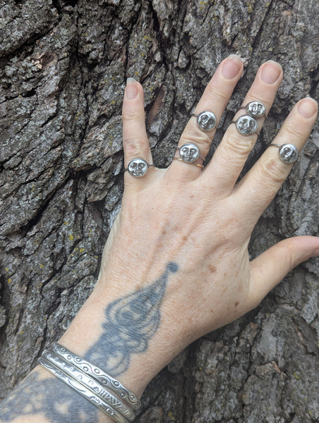 Moon Face Rings