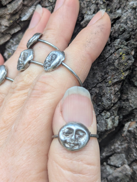 Moon Face Rings