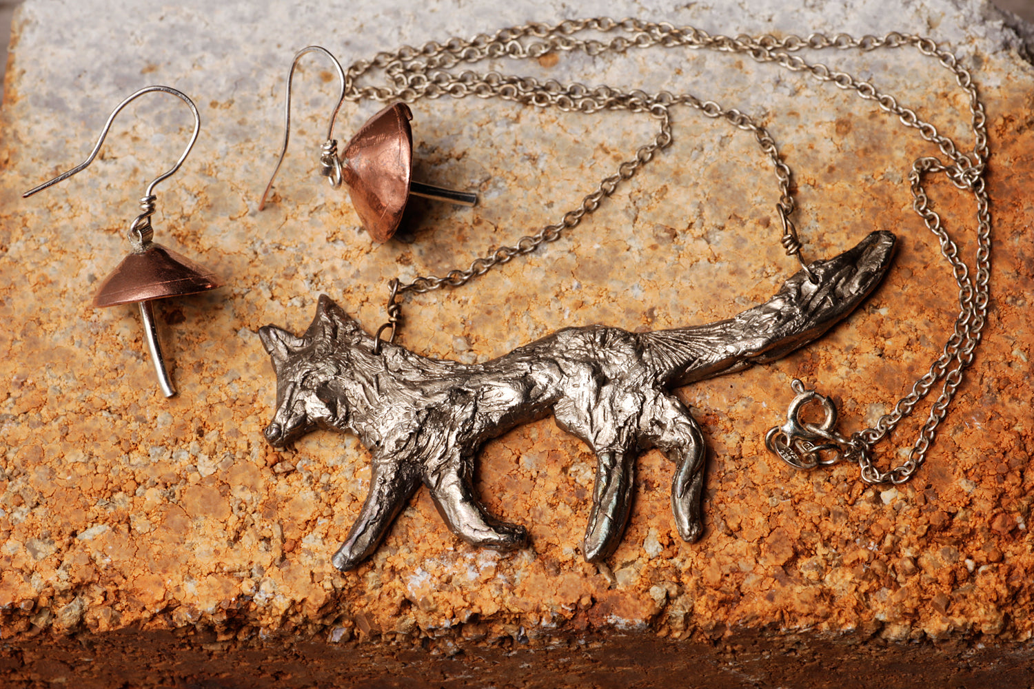San Joquin Kit Fox Pendant with Chain — KABANA 925